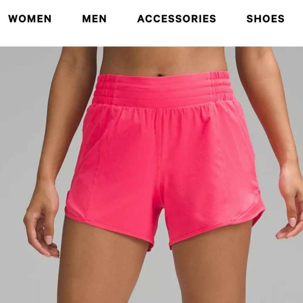 Lululemon Hotty Hot High-Rise Short 4" SIZE 2 4 LIP GLOSS PINK Running NWT - Picture 2 of 4